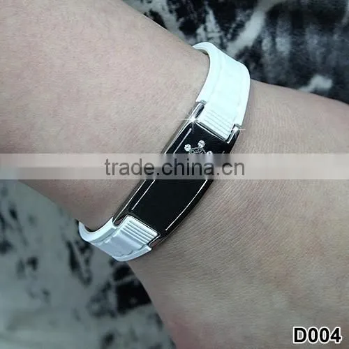 Noproblem D004 FDA Tourmaline Stainless Steel Silicone Smart Scalar Energy Bracelets photo-3