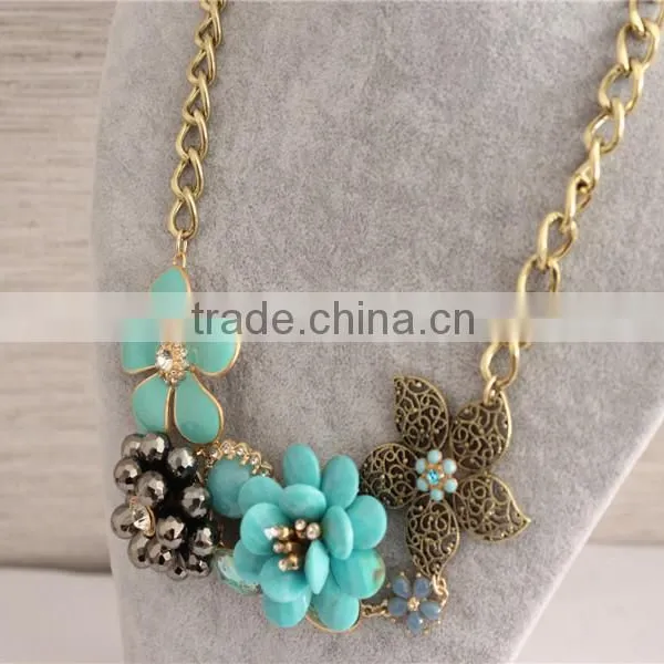 Crystal Jewelry Necklace, Flower Choker Necklace, Fashion Necklace Gold Necklace photo-5