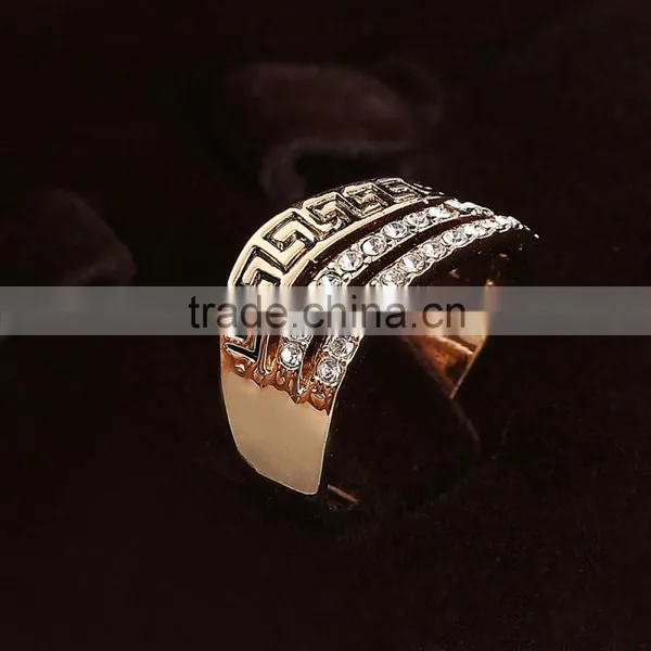 Carved Water Ripples Channel Setting Crystal Band Rings Fro Women And Men Finger Jewelry photo-2