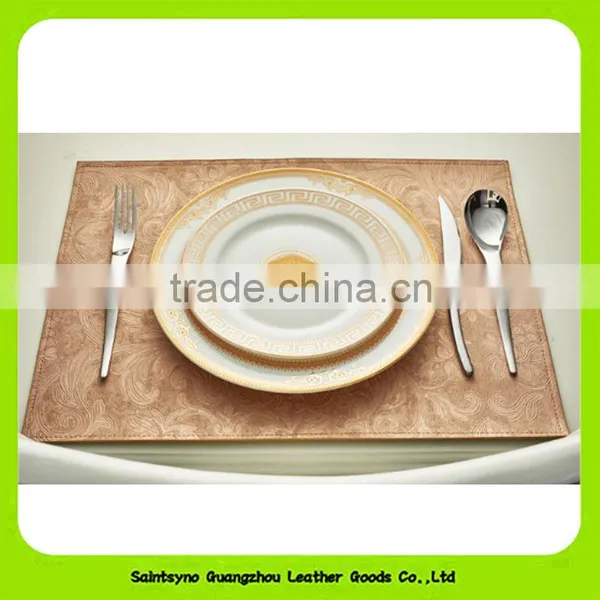 16020 Western Style Waterproof Resistant Top Quality Leather Food Dish/Coffee/Cup Mat Coaster photo-2