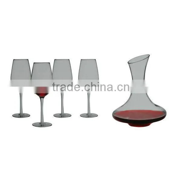 Glass Decanter + 4 Wine Glasses