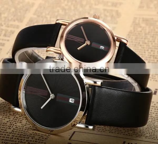 Leather Quartz Pair Couple Watches With Fashion Design photo-2