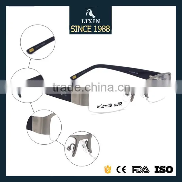 Latest Popular Gentleman Half Metal Frames With Spring Hinge Optical Glasses Frames SM4020 photo-4