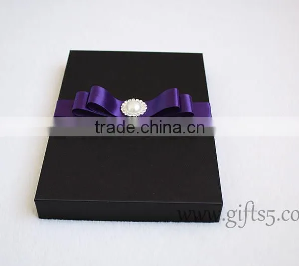 Handmade Black Wedding Invitation Packaging Boxes photo-6