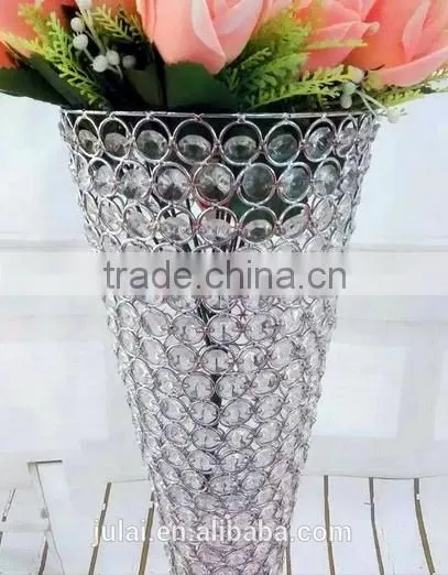 2017 News Decoration Crystal Beads Vase , Silver Add Crystal Bead Vase for Weddings photo-2