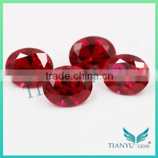 Synthetic Colored Gems for Jewellry #8 Oval Cut Ruby Stone Corundum Gemstone Price photo-3