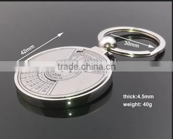 Wholesale Zinc Alloy Metal Key Chain Ring 50 Years Perpetual Calendar Keyring Keychain
