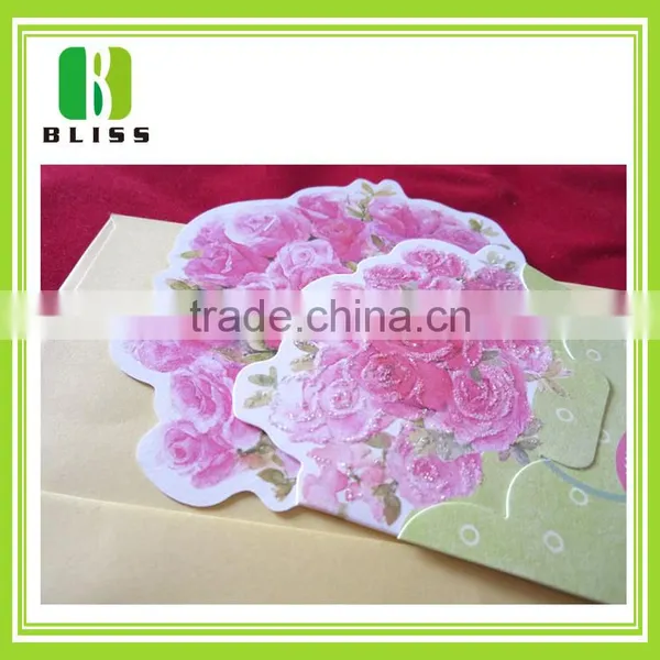 Personalized Holiday Sayings 3d Folding Flower Rose Ribbon Paper Handmade Rose Day Greeting Card photo-5