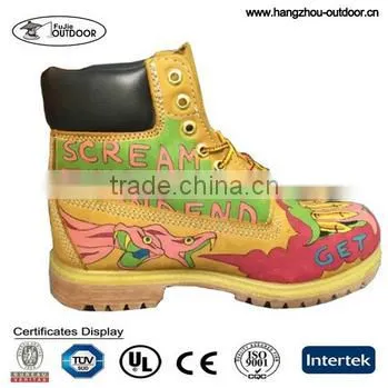 Color Printed Work Boots,hand Work Boots ,Insolent Work Boots