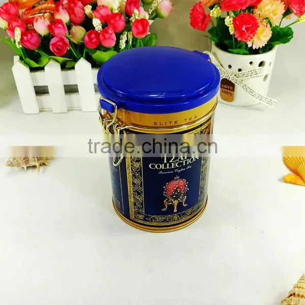 Factory Custom Round Shape Plastic Lid Tin Canister photo-2