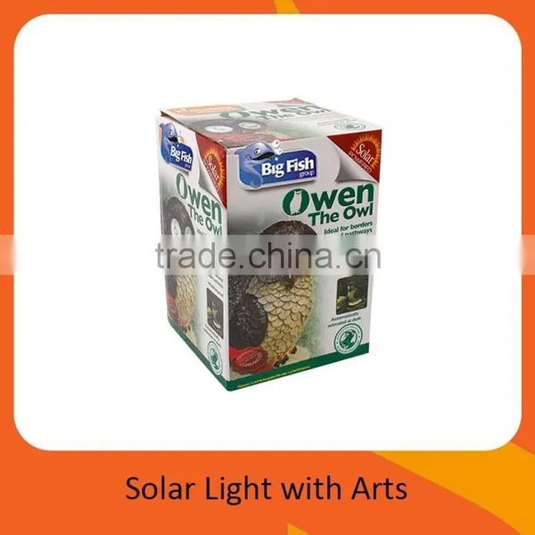 Solar Powered Animal Barn Owl Shaped Light Polyresin Garden Light photo-3