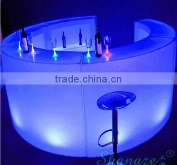 Led Illuminated Bar Counter / Rechargable Led Light up Commercial Cocktail Party Round Shaped Bar Counter photo-2