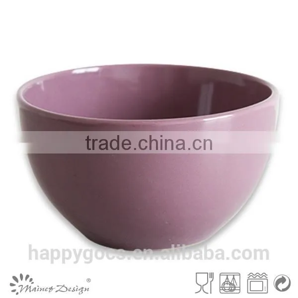 Ceramic Round Bowl Stoneware Dark Purple Rice Bowl Cereal Bowl photo-4