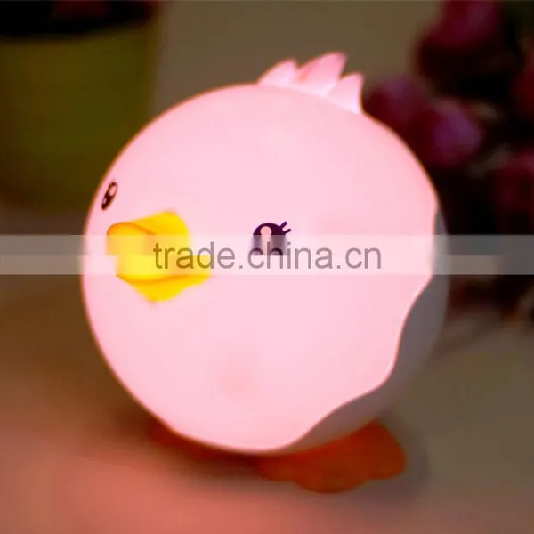 UCHOME Cute Colorful Little Duck Dimming Cartoon LED Night Light Baby Touch Switch USB Rechargeable Desktop Lamp photo-2