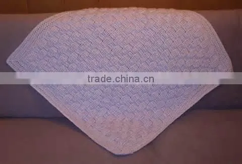 Cousin Crystal Crocheted Basket Weave Baby Blanket