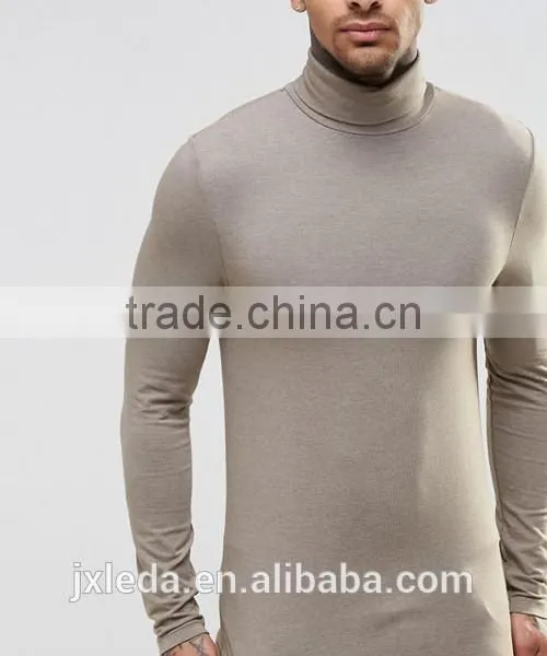 Men Extreme Muscle Skinny Fit Roll Neck Long Sleeve Tee Shirt OEM China Manufacturers photo-6
