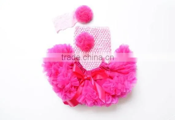 Hot Sale Vintage Baby Outfit Girls Petti Skirt Outfit With Beautiful Flower Headband photo-4