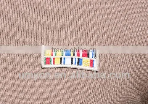 Men's Ribbed Embroidery Applique Diamond Jacquard Design Pullover Sweater photo-3