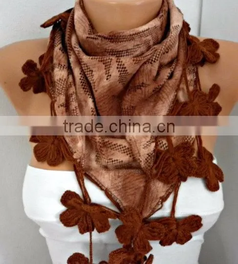 Brown Scarf Fringe Scarf Cowl Scarf by Fatwoman Best Selling Item Scarf Women Fashion Accessories Winter Accessori photo-2