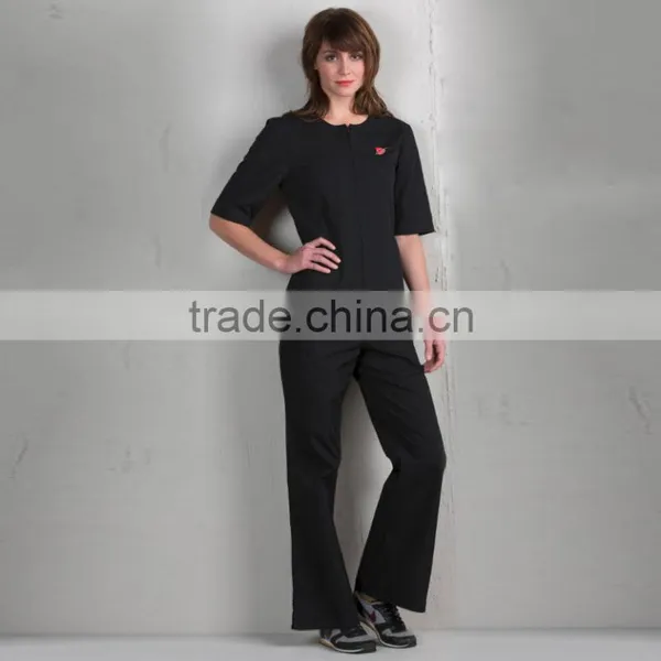 Half Sleeve Housekeeping Zip Front UniformTunic Work Shirt With Four Pockets photo-3