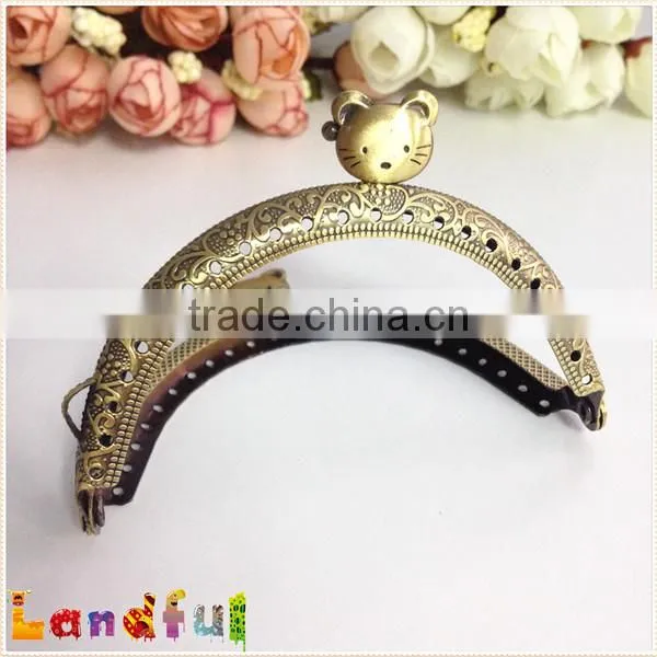 8.5cm Hello Kitty Handmade Metal Handbag Handle Clutch Purse Frame photo-5
