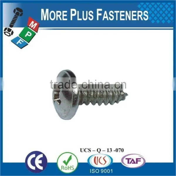 Made in Taiwan DIN 968 C 450 HV BN 14072 Pozi Pan Head Tapping Screws With Collar Form Z and Cone End Type C photo-2