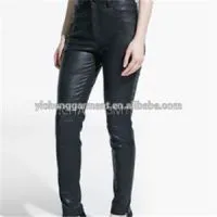 Women\'\'s High Waist Leather Trousers