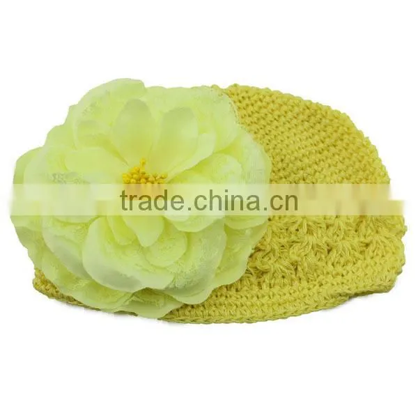 Fashion Cheap Fancy Baby Crochet Hat With Pretty Flower photo-3