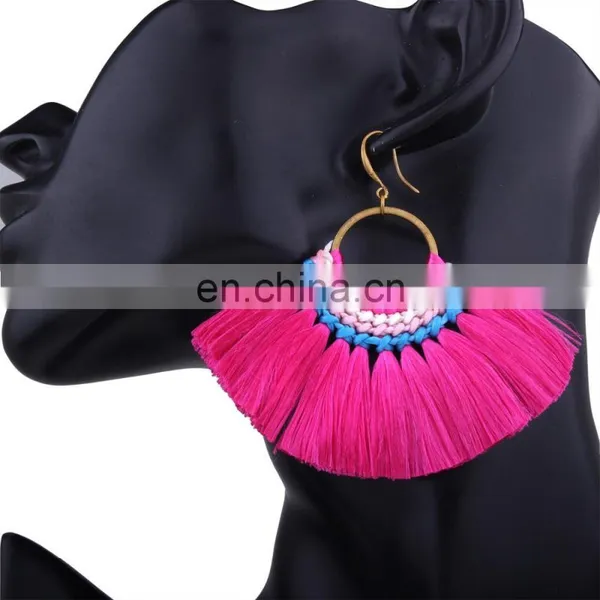 Fashion Handmake Fan Tassel Earrings photo-3