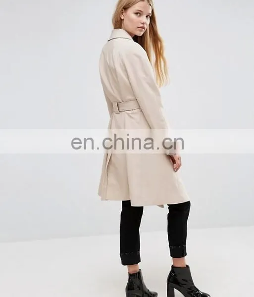 Trench Coat With Sash Belt Dust Coat Ladies Long Coat Design photo-3