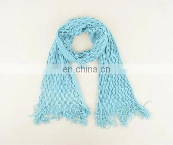 2017 Hollow Out Double Hook Flower Lady Warm Shawl Wool Scarf With Tassel photo-6