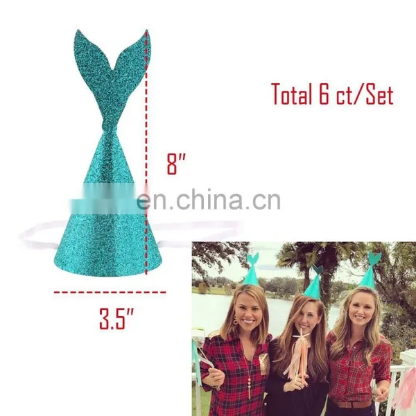 Glitter Mermaid Tail Birthday Hat Party Favor For Kids Adults photo-6