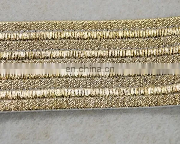 Hot Sale Lurex Elastic Tape Elastic Band With Gold Thread for Clothes photo-6