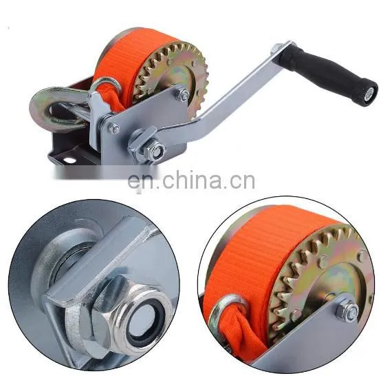 NEW 800 Lbs Hand Winch Crank Strap Gear Winch