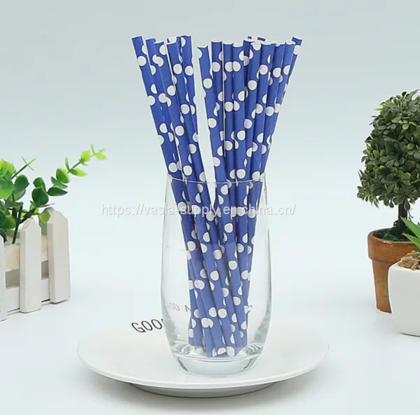 Polka Dot Paper Straws - Party Straws | Colorful Drinking Straws | Eco Friendly Biodegradable Straws photo-4