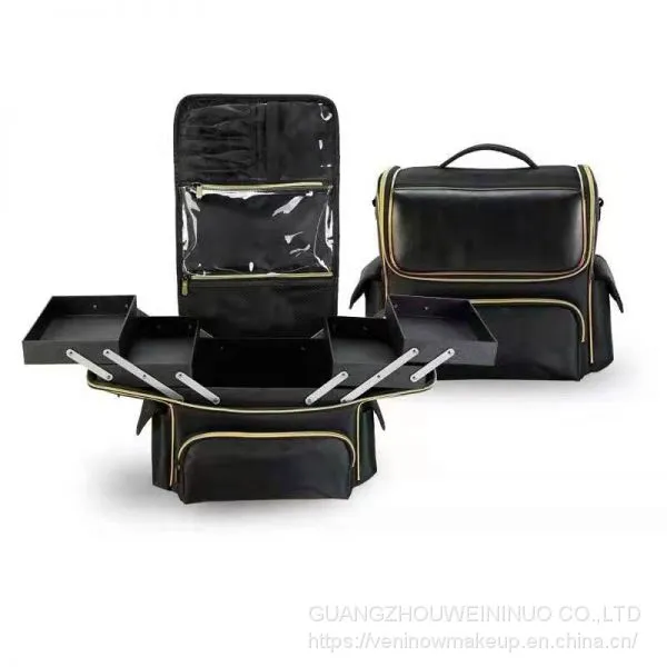 Make Up Bag For Travel Storage Bags Waterproof Makeup Bag Cosmetic Case Brush Holder With Adjustable Divider- Soft Cosmetic Case