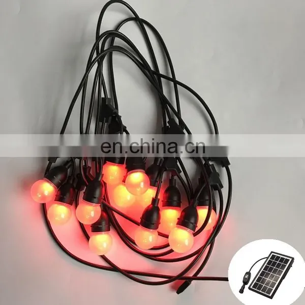 RGB Solar Powered LED String Light 6W With 3V Solar Panel 10pcs Sockects for Home Garden Use photo-4