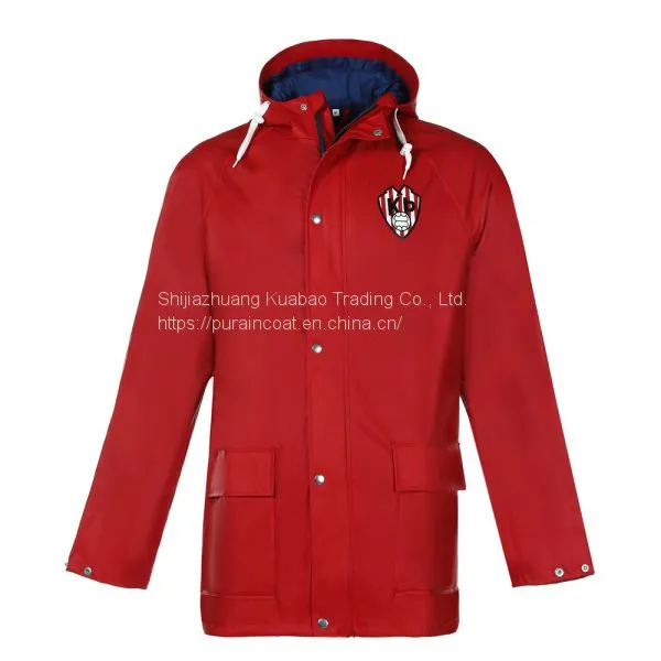 PU Rain Jacket With 210T Nylon Lining