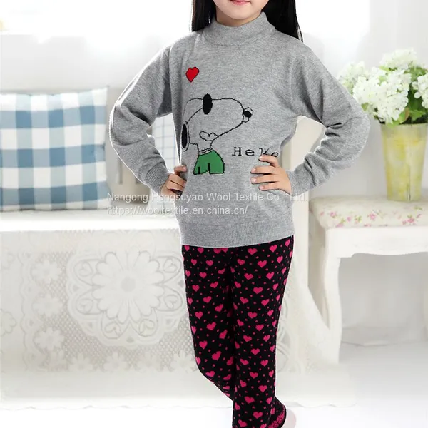 Jacquard Children's Pants Baby Wool Pants Boys' and Girls' Warm Pants photo-4