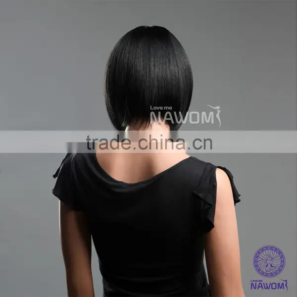 W3301 Hand Made Synthetic Full Lace Half Wig for Black Women photo-6