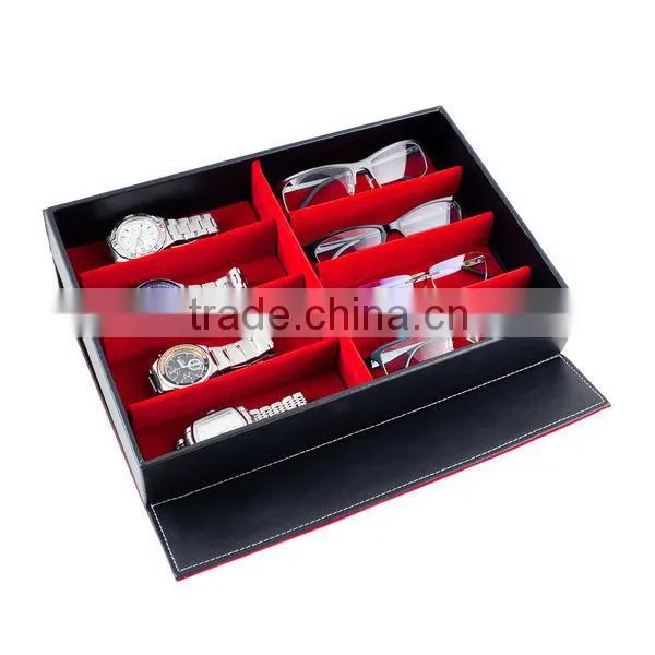 Wholesale Genuine Leather Eyeglass Case Glasses Storage Box Watch Display Case photo-3