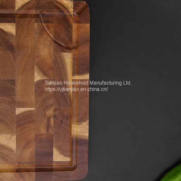 Custom Design Organic Butcher Square Kitchen Natural Cooking Boards Acacia Wood End Grain Chopping Wooden Cutting Board photo-4