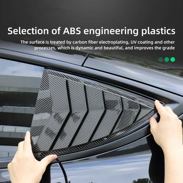 Car Blinds Triangular Window Decoration Patch for Tesla Model Y Decorative Sticker Panel Accessories