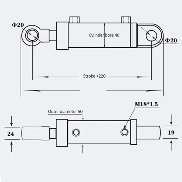 Custom Double Acting Marine Hydraulic Cylinder,Hydraulic Cylinders With Chrome Plating Piston Rod