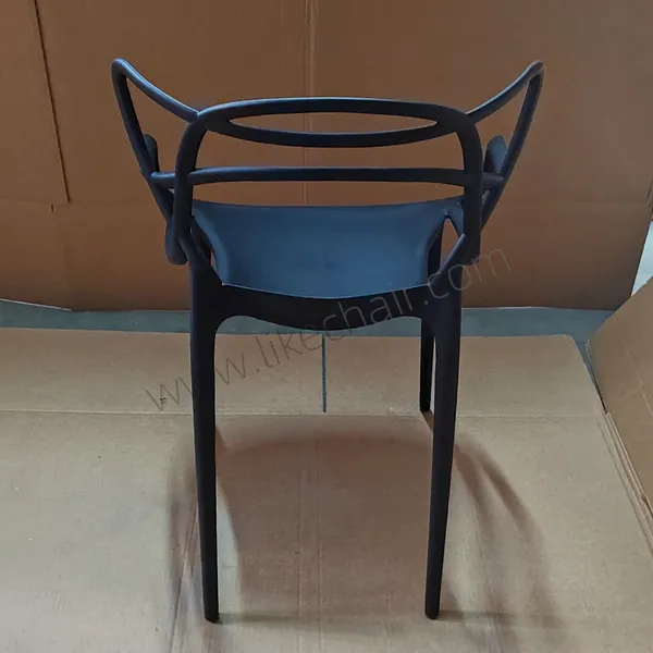 Stackable Plastic Chairs Hollow Cut‑out Armrest Integrated PP Molding for Patio Cafe Outdoor Dining photo-5