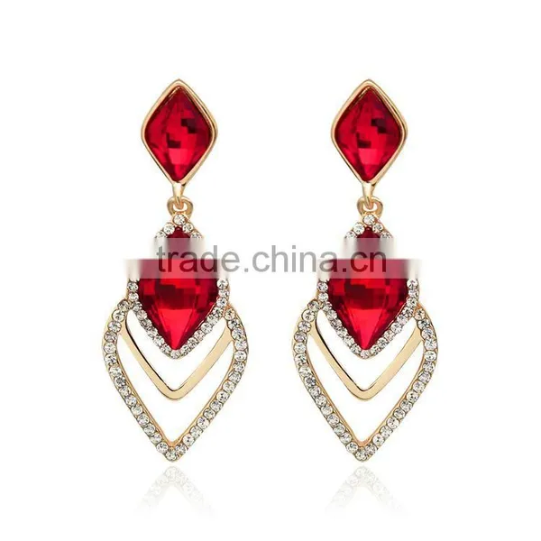 2016 New Arrival Crystal Drop Earrings For Women Brinco Wedding Earring Vintage Boucles Oreille Ruby-jewelry photo-5