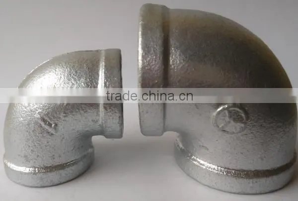 Galvanized Malleable Cast Iron Pipe Fittings 90degree BS STANDARD Pipe Fitting Elbow photo-3