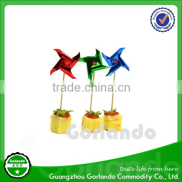 Mini Wood Windmill Party Food Decoration Picks