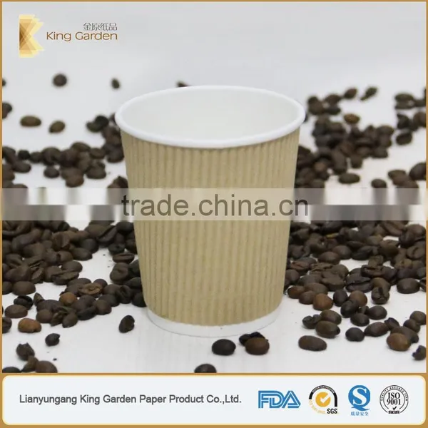 Triple Groove Layer Heat Insulated Wholesale Brown Coffee Cups photo-5