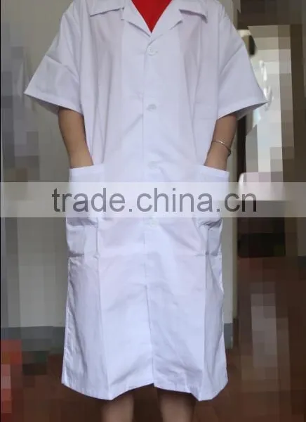 White Short Sleeve 100% Cotton Lab Coat